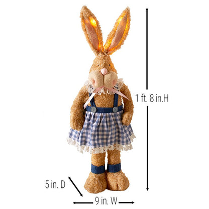 Easter Country Bunnies With Lighted Ears Or Blue Carrot Garland