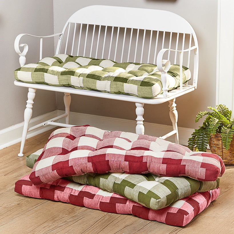 Buffalo Check Bench Cushion in Olive or Red