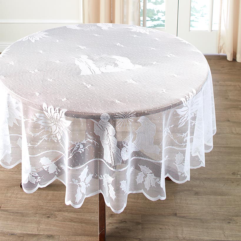 Silent Night Lace Christmas Tablecloth