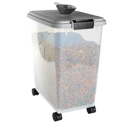 Pet Food Storage - Airtight Container with Wheels and Scoop Included