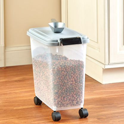 Pet Food Storage - Airtight Container with Wheels and Scoop Included
