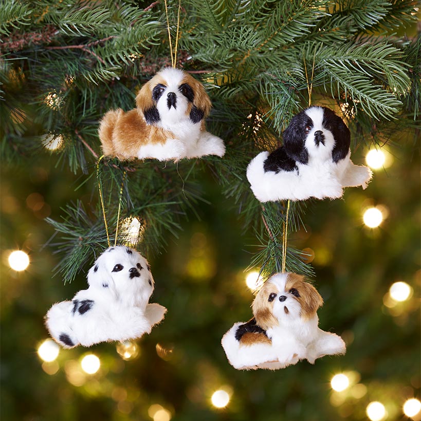 Set of 4 Furry Friends Ornaments#select-set_dogs