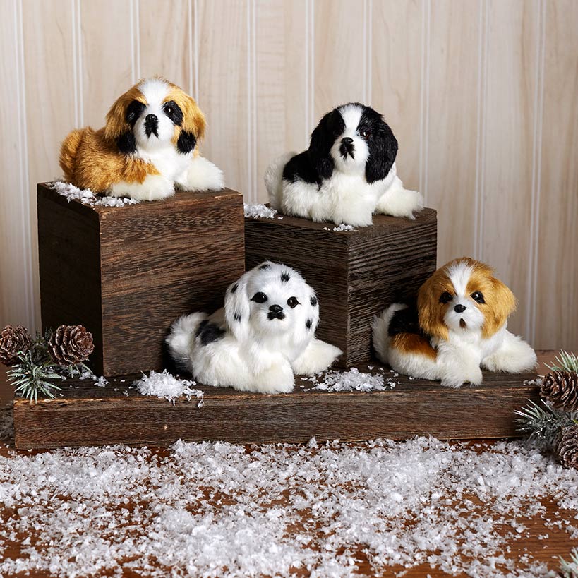 Set of 4 Furry Friends Ornaments#select-set_dogs