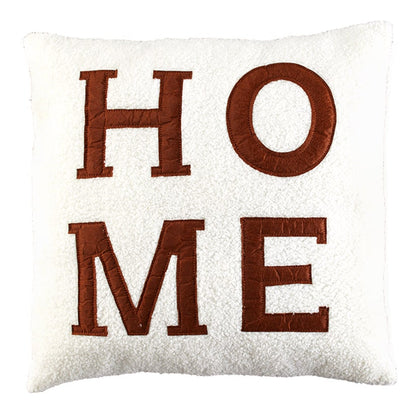 Faux Shearling Decorative Pillow with Sentiment