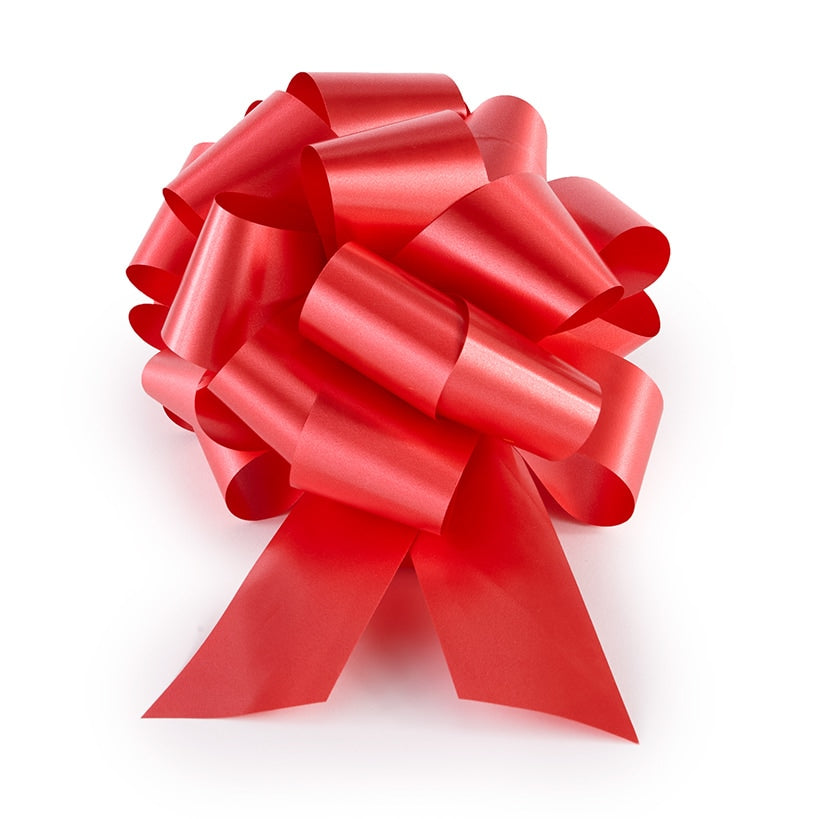 Oversized Holiday Red Ribbon Bow