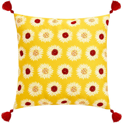 Sunflower Embroidered Decorative Pillow