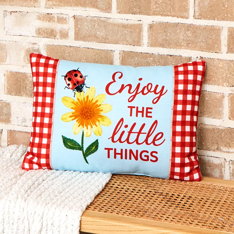 Ladybug Embroidered Decorative Pillow#select-pillow_enjoy-the-little-things