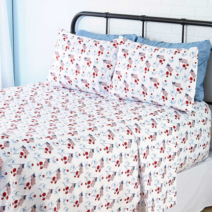 Americana Stars and Stripes Ultra-Soft 4-Pc. Sheet Set, Full/Queen or King