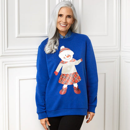 Women's Christmas Crew Neck Sweatshirt - Gingerbread or Snowman