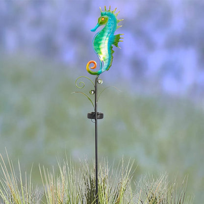 Coastal Sea Creature Solar Lighted Stake - Fish or Seahorse