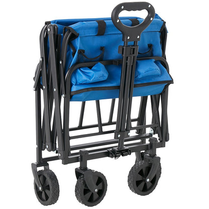 Collapsible Folding Wagon - Large Compartment and 2 Mesh Pockets