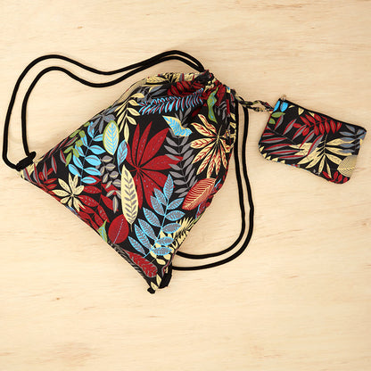 Drawstring Bag wtih Small Pouch