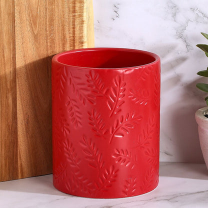 Embossed Kitchen Tool Crock Decorative Utensil Holder
