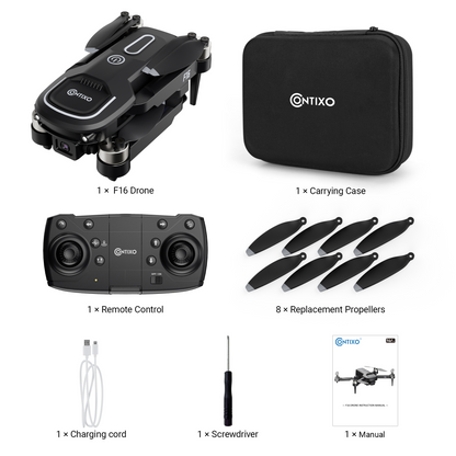Contixo F16 Stunt Drone - 1080P HD Camera, Foldable Design, Wi-Fi FPV, 16-Min Flight - 2024