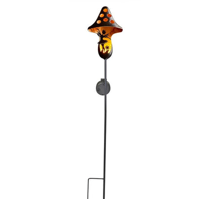 Solar Mushroom Stake With Fairy Accent