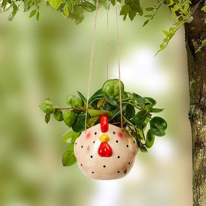 Animal Planter Farm Cow Pig Sheep or Chicken Hanging Ceramic Decor