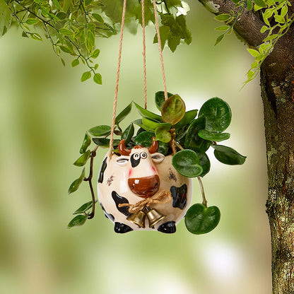 Animal Planter Farm Cow Pig Sheep or Chicken Hanging Ceramic Decor