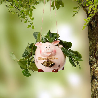Animal Planter Farm Cow Pig Sheep or Chicken Hanging Ceramic Decor