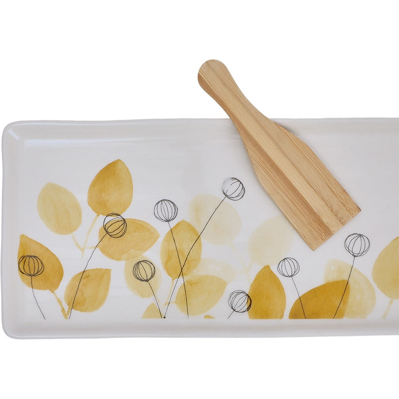 Summer Floral Appetizer Tray with Spatula