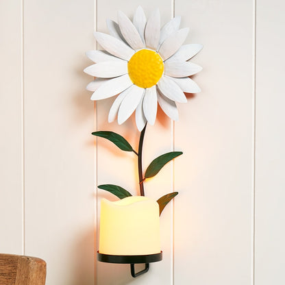 Sconce Flower LED Candle In Daisy Forget Me Not Hibiscus Or Sunflower