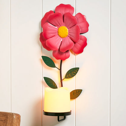 Sconce Flower LED Candle In Daisy Forget Me Not Hibiscus Or Sunflower