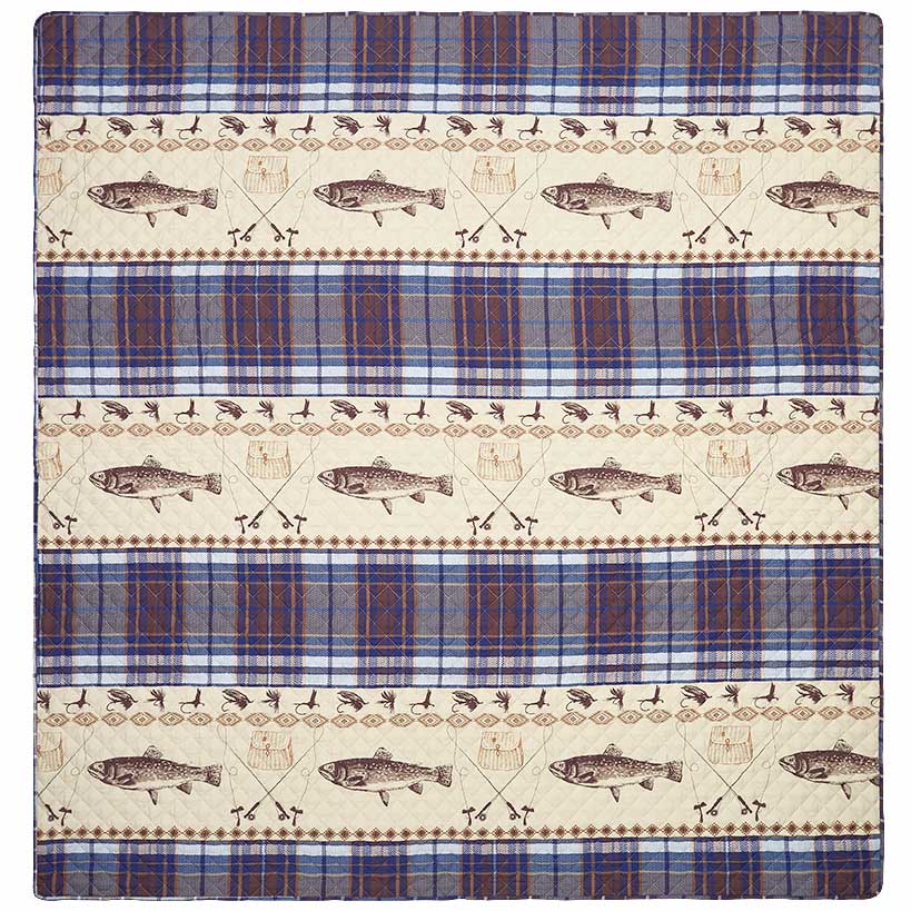 Fly Fishing Reversible Full/Queen or King Quilt, Sham, or Decorative Pillow#select-item_king-quilt