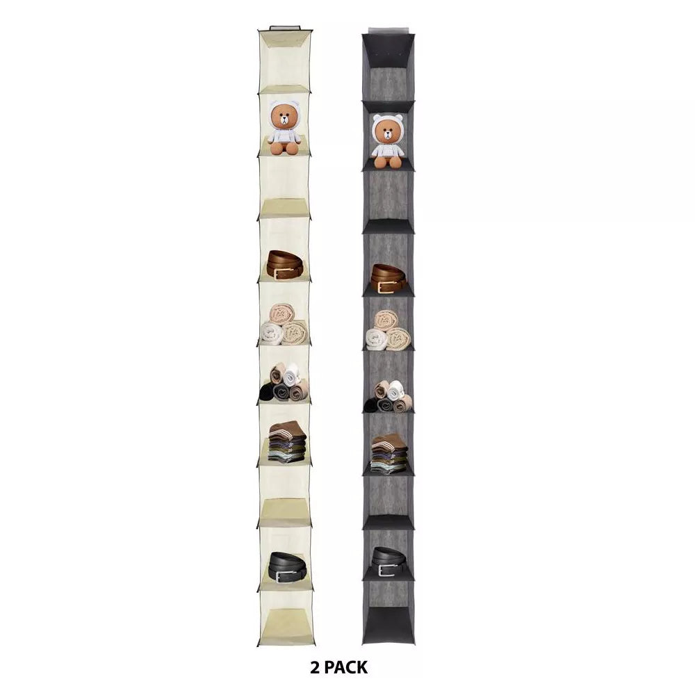 J&V TEXTILES Hanging Closet Organizer, 6-Shelf 10-Shelf Closet Hanging Storage Shelves