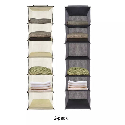 J&V TEXTILES Hanging Closet Organizer, 6-Shelf 10-Shelf Closet Hanging Storage Shelves