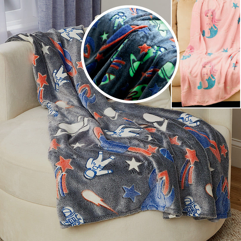 Glow-in-the Dark Blanket for Kids 50" x 60"
