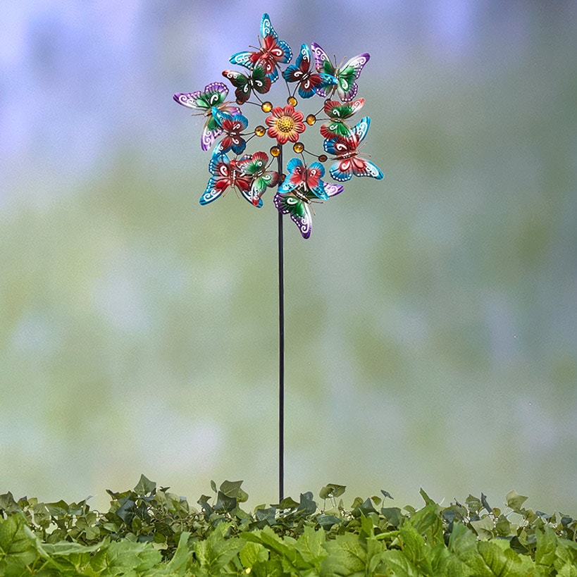 Garden Wind Spinner Stakes with Ladybug, Hummingbird, and Butterfly#select-stake_butterfly