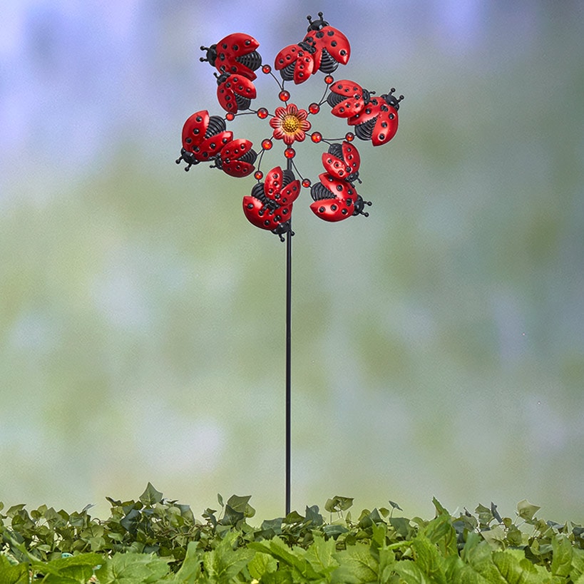 Garden Wind Spinner Stakes with Ladybug, Hummingbird, and Butterfly