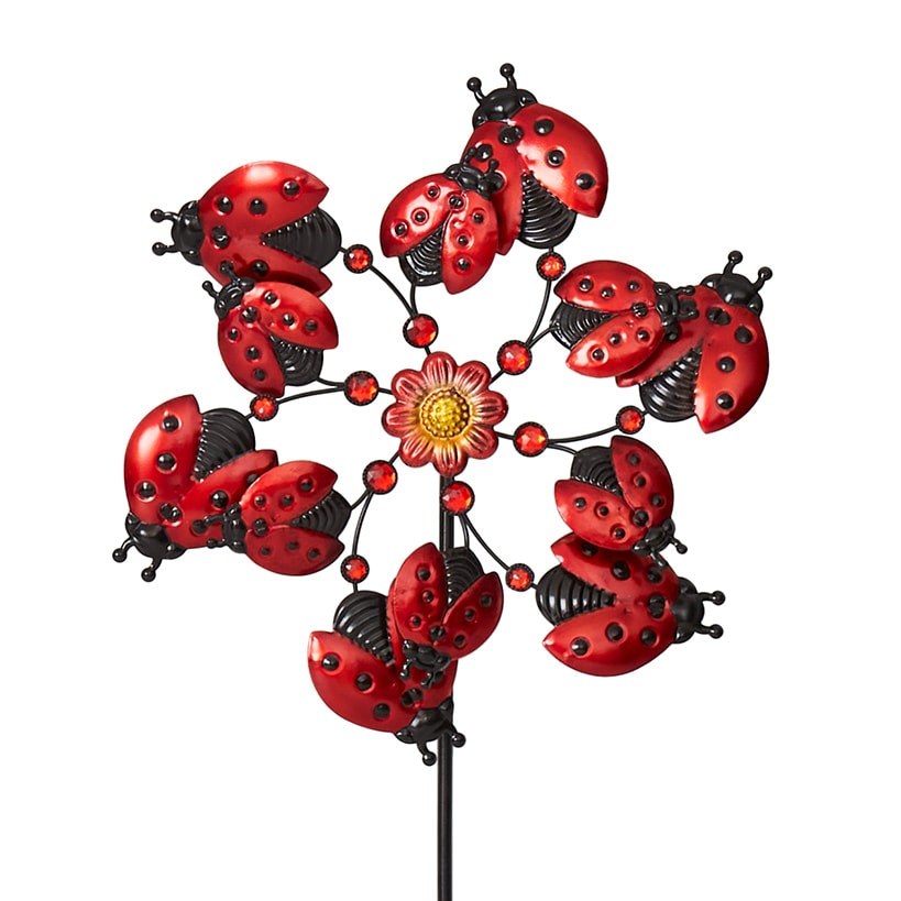 Garden Wind Spinner Stakes with Ladybug, Hummingbird, and Butterfly