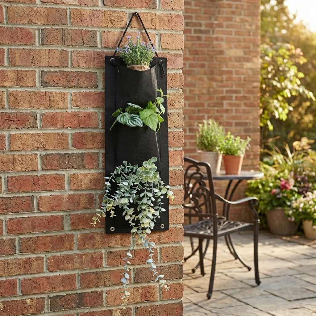3-Pocket Vertical Hanging Garden Planter Bag