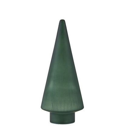 Lighted Ribbed Glass Tabletop Tree