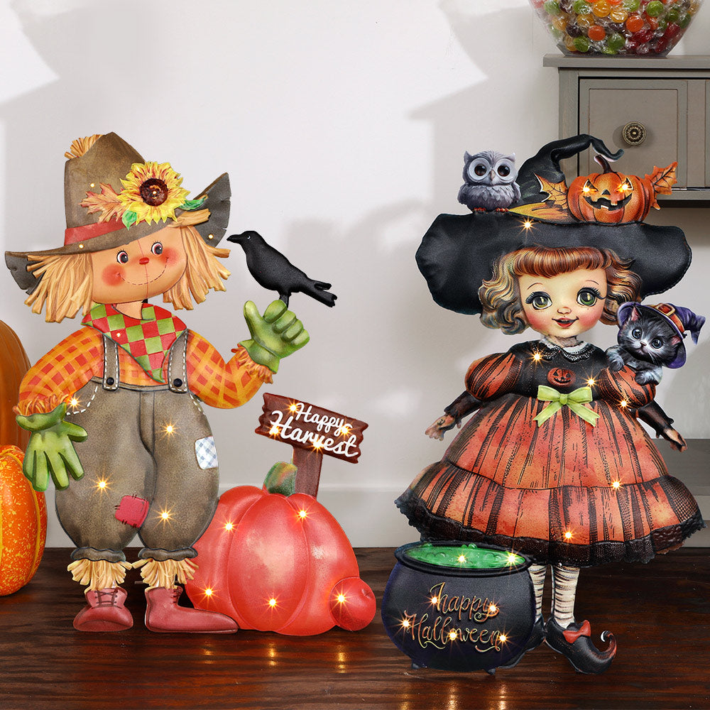 Halloween Lighted Standing Witch Porch & Indoor Greeter