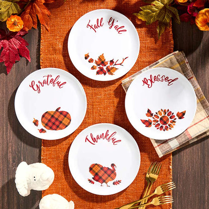 Harvest Plaid Tableware - Salad Plates or Serving Tray