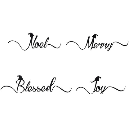 Christmas Place Setting Sentiment Word Décor or Salad Plates - Set of 4