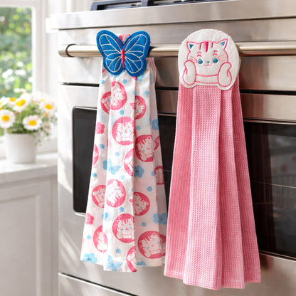 Kitchen Towels Summertime Cat Set of 2