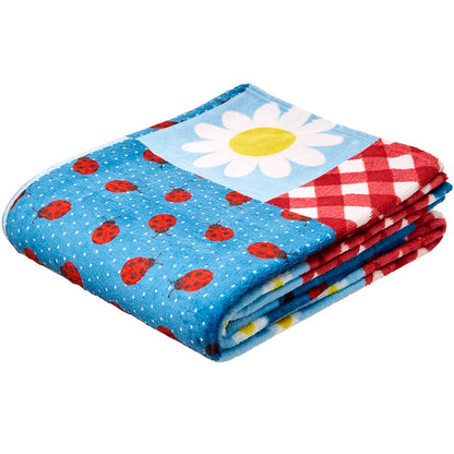 Ladybug Fleece Plush Throw 50" x 60"