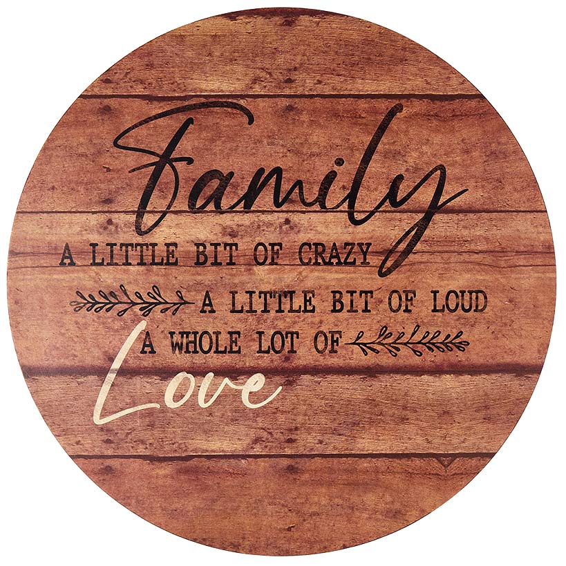 Wood Sentiment Printed 12" Kitchen Countertop Lazy Susan