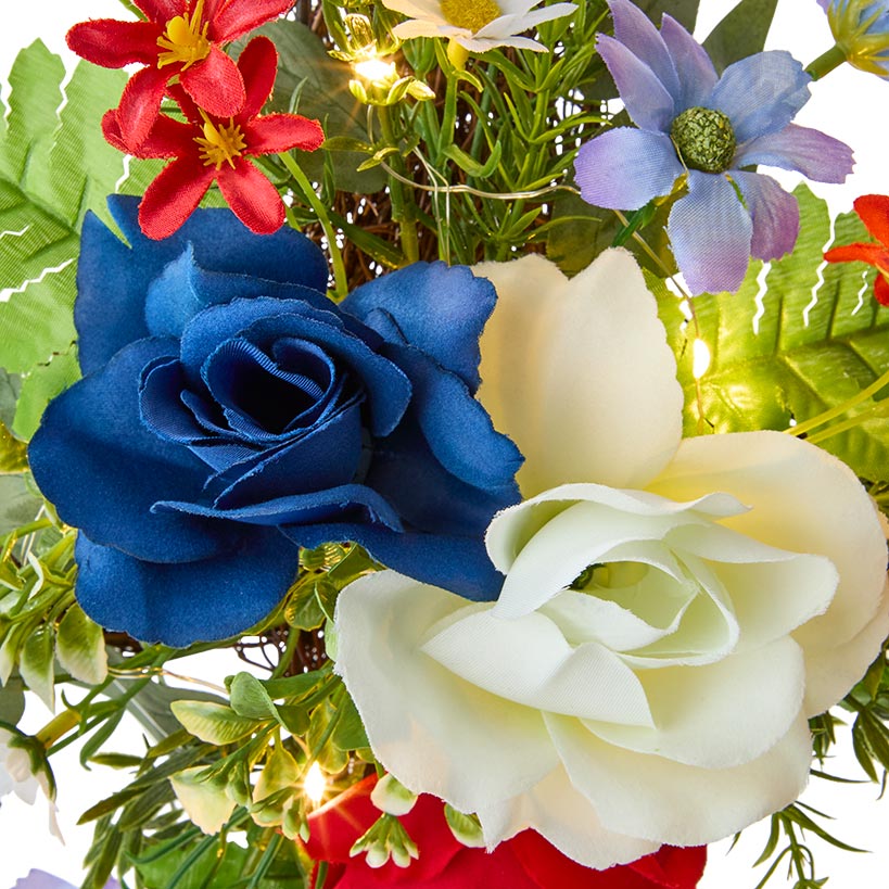 Solar Lighted Flower Garden Cross Stake#select-color_blue