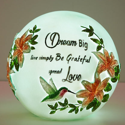 Lighted Ball Décor With Sentiment - Dream Big, Friends, or Sunshine