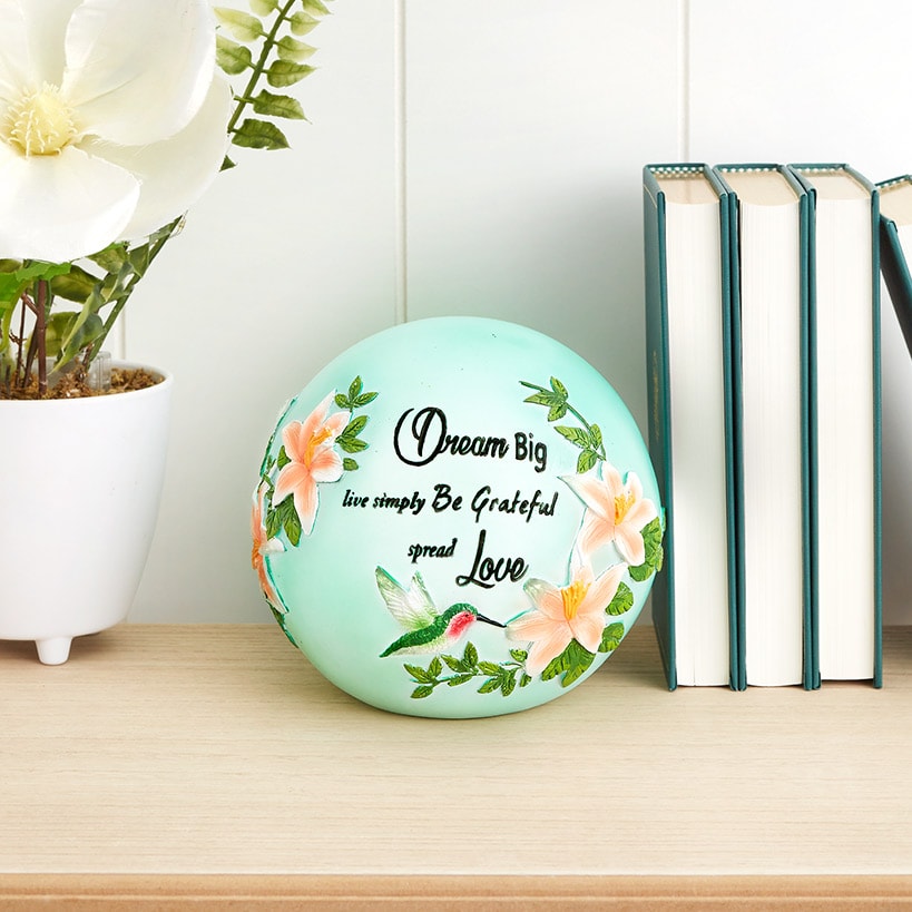 Lighted Ball Décor With Sentiment - Dream Big, Friends, or Sunshine