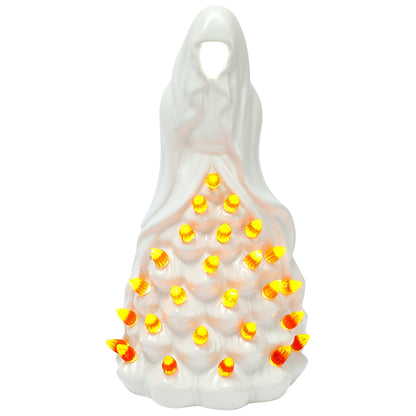 Halloween Witch Or Spirit LED Lighted Ceramic Tabletop Decor