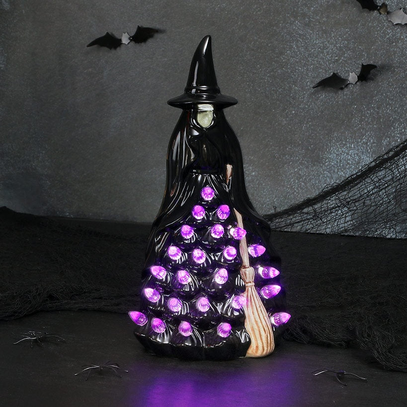 Halloween Witch Or Spirit LED Lighted Ceramic Tabletop Decor#select-figure_witch