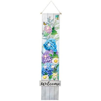 LED Lighted Welcome Banner - Flower or Patriotic 46" Length