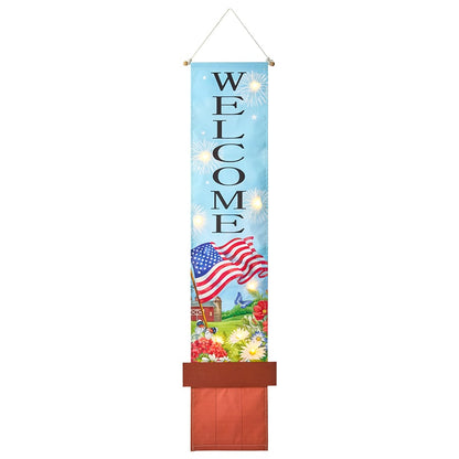 LED Lighted Welcome Banner - Flower or Patriotic 46" Length