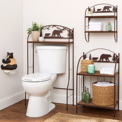 Rustic Lodge Bear Over-the-Toilet Space Saver
