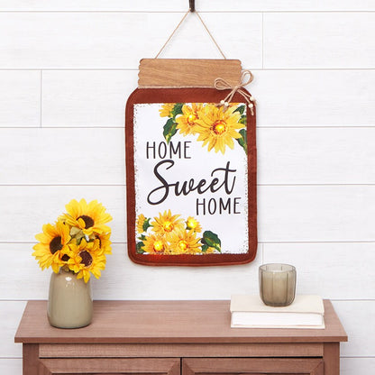 Fall Lighted Mason Jar Wall Hangings With Sentiment