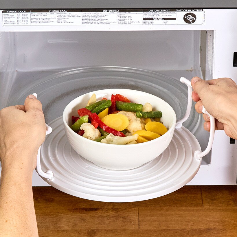 Microwave 4-in-1 Stand, Rack, Splatter Guard, Tray, Stacking Shelf